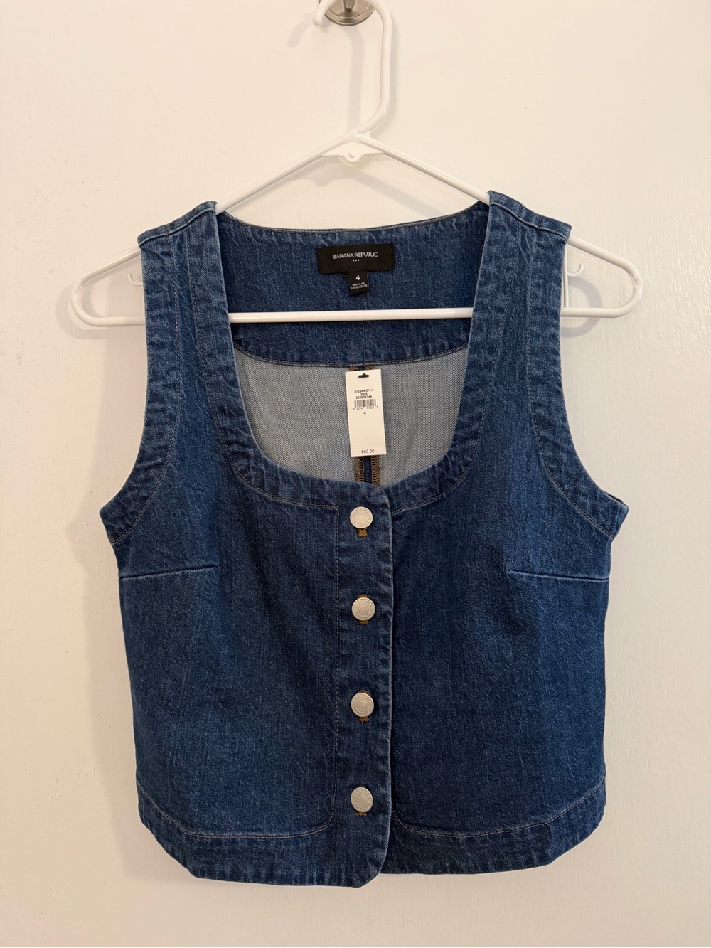Banana Republic Dark Blue Denim Button Tank